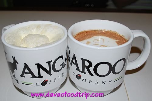 Kangaroo Coffee Company-Davao City: White Chocolate Mocha (left) and Tsokolatte (right)