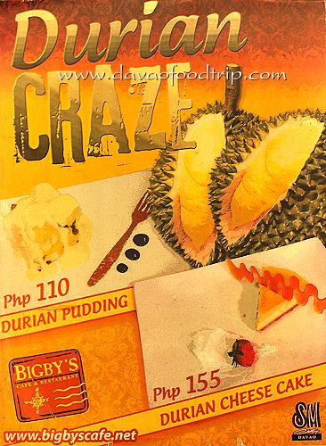 Bigbys Durian Craze: Durian Pudding and Durian Cheesecake