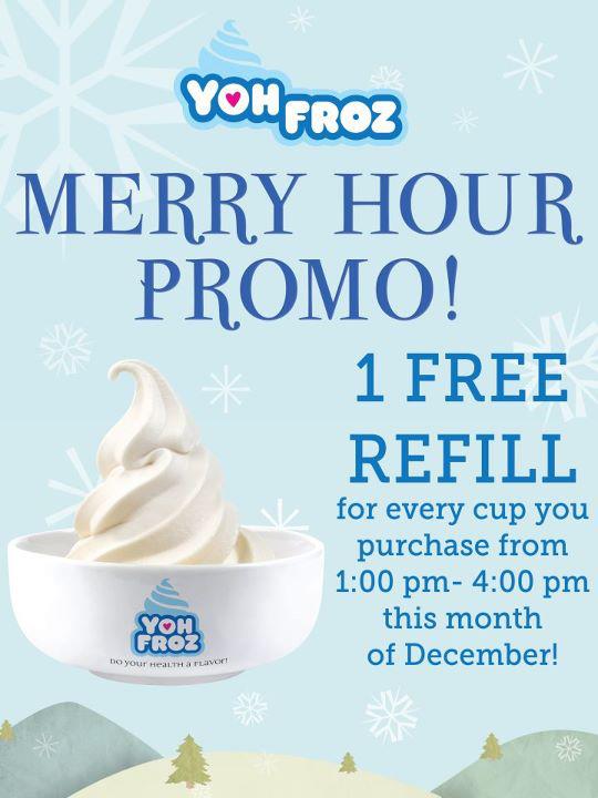 Yoh Froz Davao Merry Hour Promo December 2011 one free refill Yoh Froz Davao Merry Hour Promo December 2011 one free refill