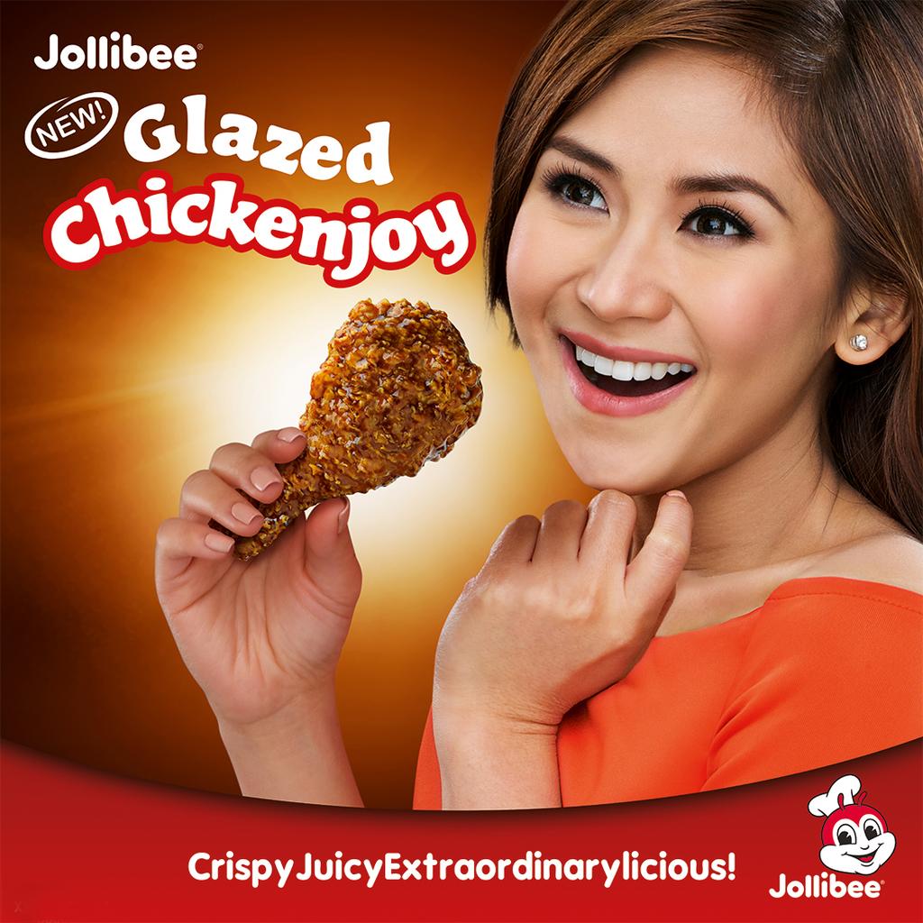 Sarah Geronimo with Glazed Chickenjoy image from Jollibee