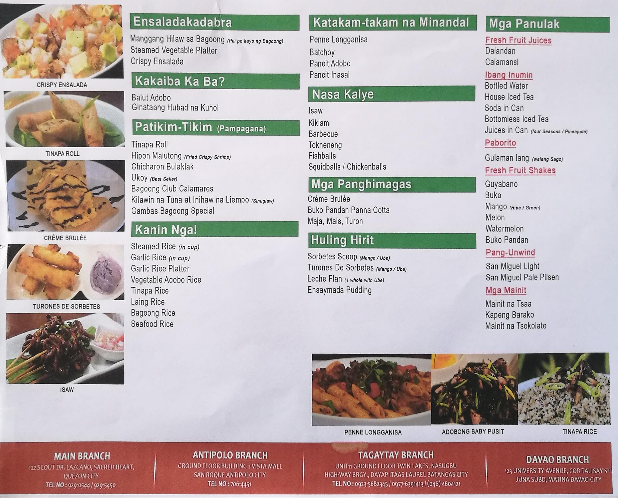 Garden By The Bay Davao Food Menu Garden By The Bay Davao Food Menu