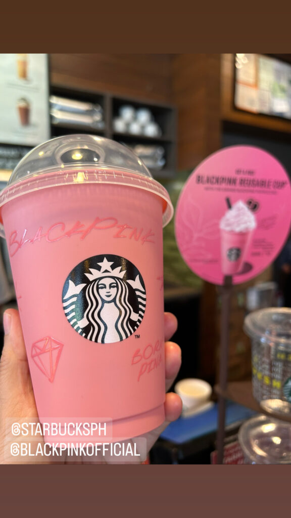 Blackpink x Starbucks reusable pink cup 